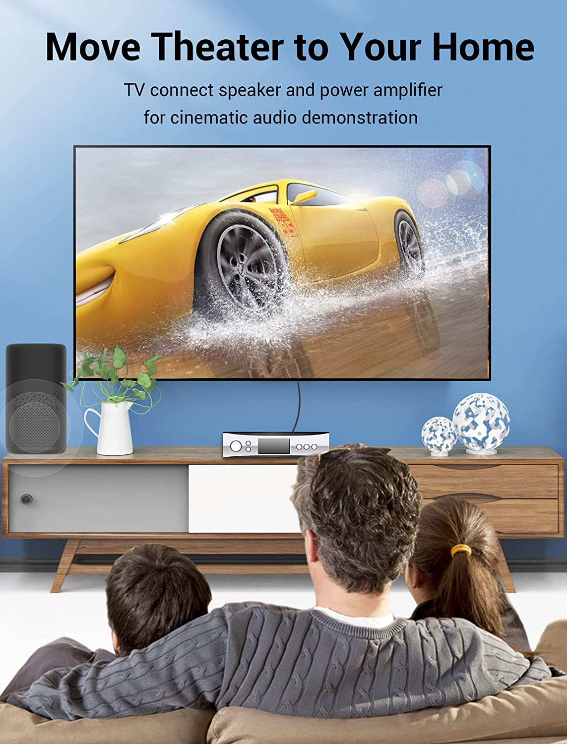 VENTION optical fiber audio cable connecting audio devices for immersive home theater experience